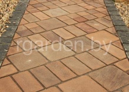 Брусчатка из песчаника Терракотово-красный галтованная (состаренная) для мощения