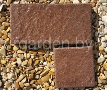 Брусчатка из плитняка Лемезит бордо пиленая для мощения