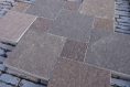 Брусчатка из плитняка Лемезит бордо пиленая для мощения