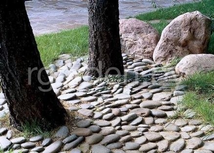 Галька речная Цветная плоская