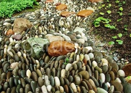 Галька речная Цветная плоская