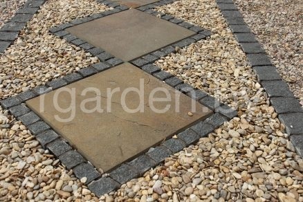 Плиты ступовые пиленые из песчаника серо-зелёный