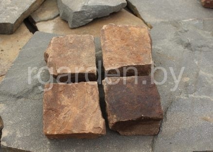 Брусчатка из песчаника Терракотово-красный колотая для мощения