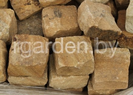 Брусчатка из песчаника Желтый колотая для мощения