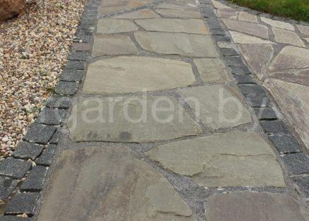 Песчаник серо-зеленый для мощения галтованный